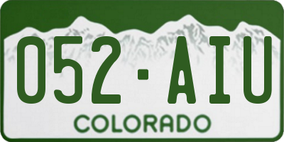 CO license plate 052AIU