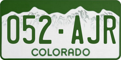 CO license plate 052AJR