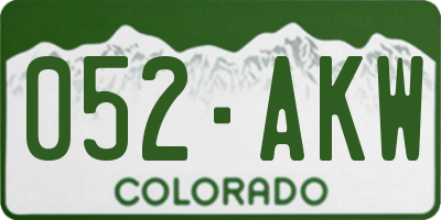 CO license plate 052AKW