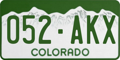 CO license plate 052AKX