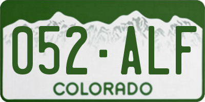 CO license plate 052ALF