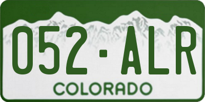 CO license plate 052ALR