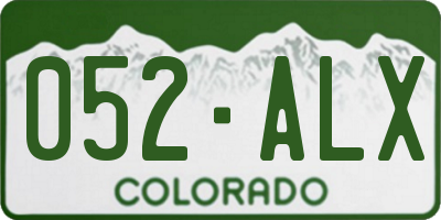 CO license plate 052ALX
