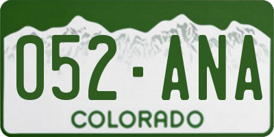 CO license plate 052ANA
