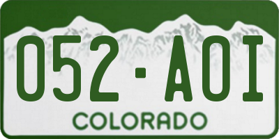 CO license plate 052AOI