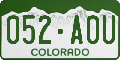 CO license plate 052AOU