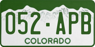 CO license plate 052APB