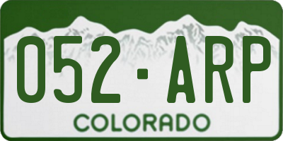 CO license plate 052ARP