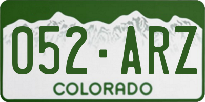 CO license plate 052ARZ