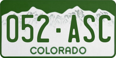 CO license plate 052ASC
