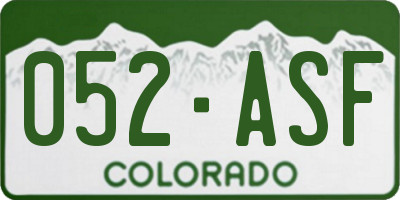 CO license plate 052ASF