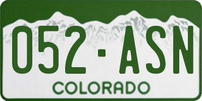 CO license plate 052ASN