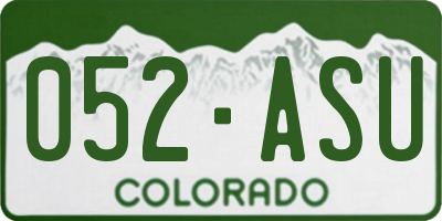 CO license plate 052ASU
