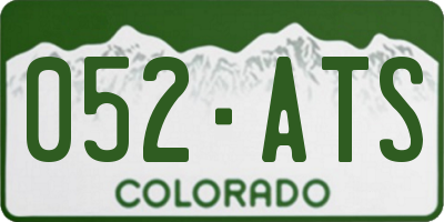 CO license plate 052ATS