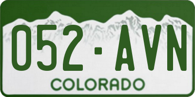 CO license plate 052AVN