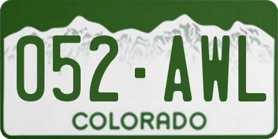 CO license plate 052AWL