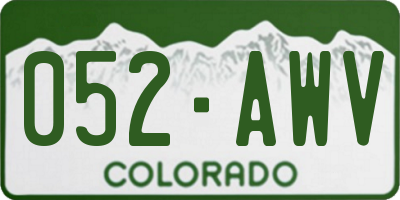 CO license plate 052AWV