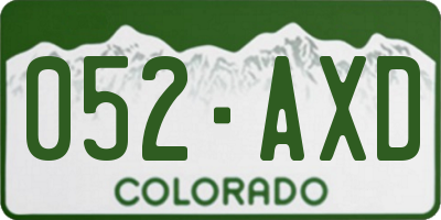 CO license plate 052AXD