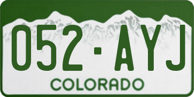 CO license plate 052AYJ