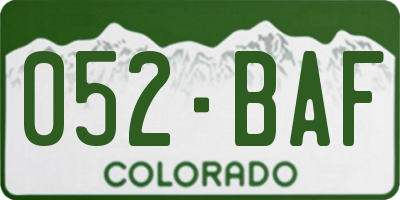 CO license plate 052BAF