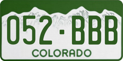 CO license plate 052BBB
