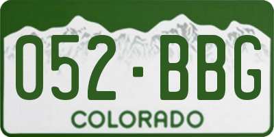 CO license plate 052BBG
