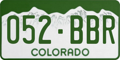 CO license plate 052BBR