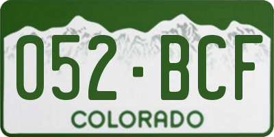 CO license plate 052BCF