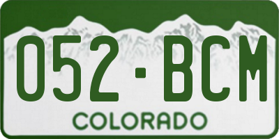 CO license plate 052BCM