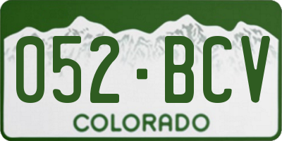 CO license plate 052BCV
