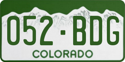 CO license plate 052BDG
