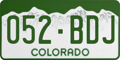 CO license plate 052BDJ