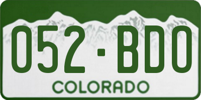 CO license plate 052BDO