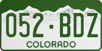 CO license plate 052BDZ