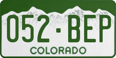 CO license plate 052BEP