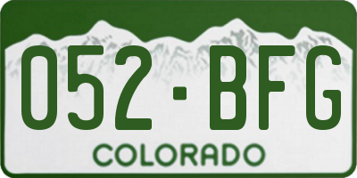 CO license plate 052BFG