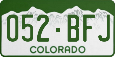 CO license plate 052BFJ