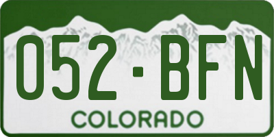 CO license plate 052BFN