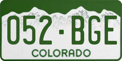 CO license plate 052BGE
