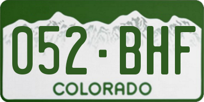 CO license plate 052BHF