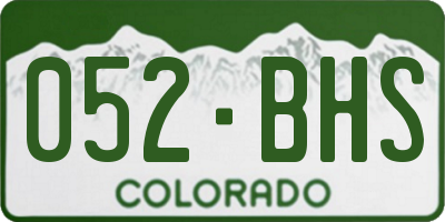 CO license plate 052BHS