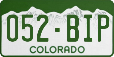 CO license plate 052BIP