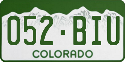 CO license plate 052BIU