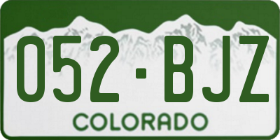 CO license plate 052BJZ