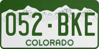 CO license plate 052BKE