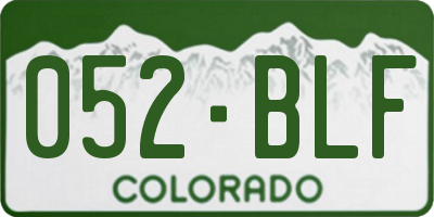 CO license plate 052BLF