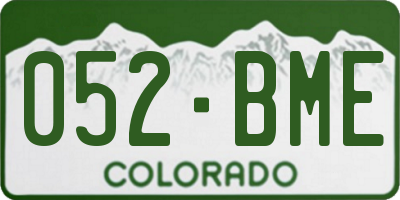 CO license plate 052BME