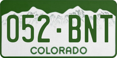 CO license plate 052BNT
