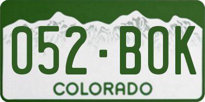 CO license plate 052BOK