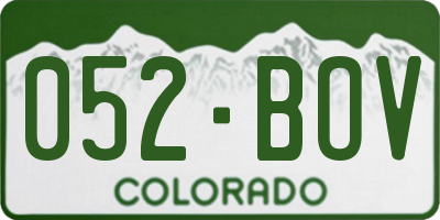 CO license plate 052BOV